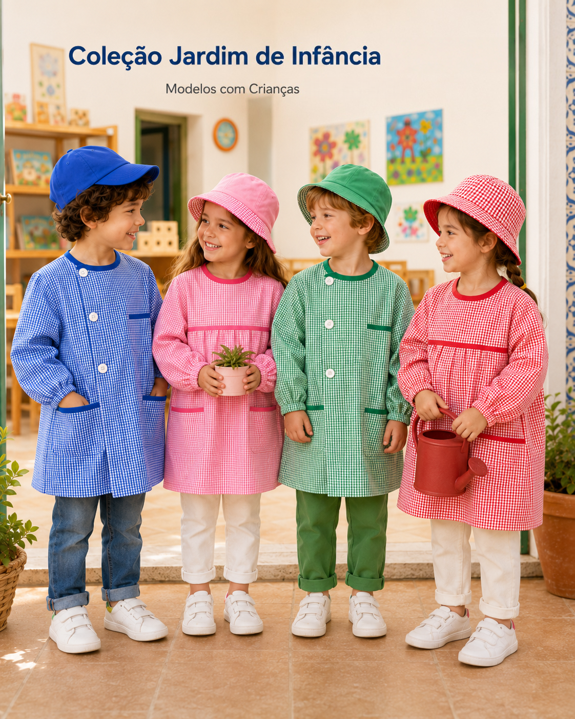 Uniforme de niña de jardín de infantes rosa