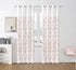 Cortina Bordado com Folhas Outonais Rosa Clara 140*260CM-Individual- BOD HOME