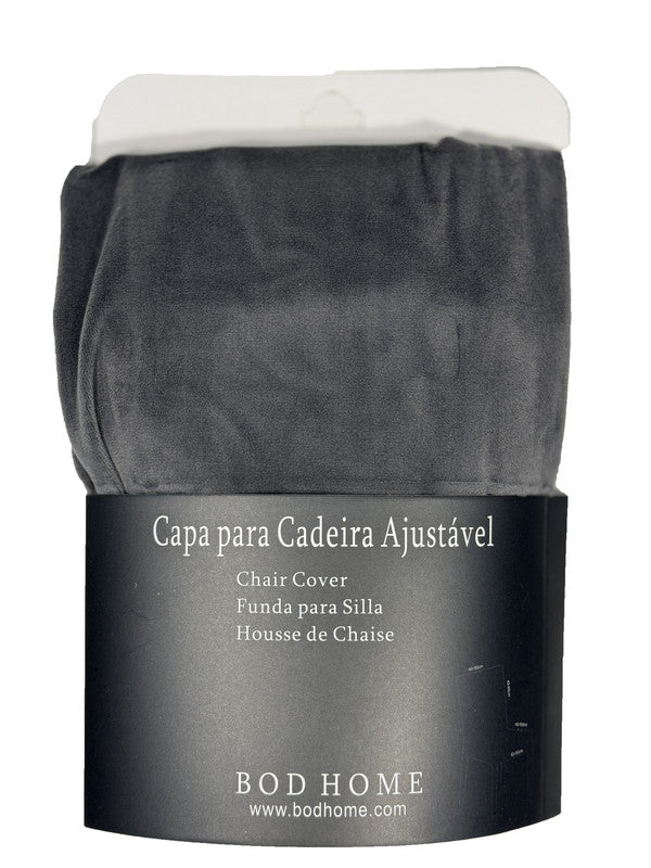 Capa Cadeira Veludo Ajustavel  Cinzento Escuro - BOD HOME