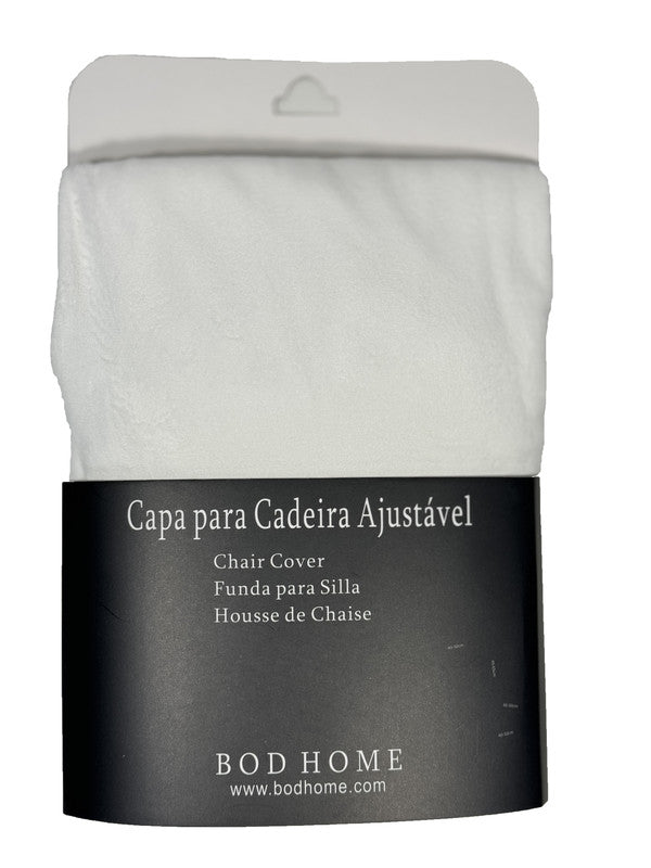 Capa Cadeira Veludo Ajustavel Branco - BOD HOME