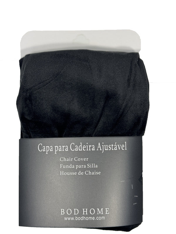 Capa Cadeira Veludo Ajustavel  Preto - BOD HOME