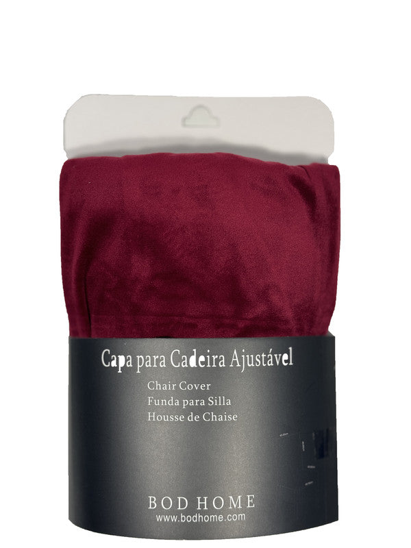 Capa Cadeira Veludo Ajustavel  Bordo - BOD HOME