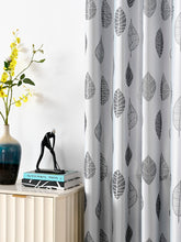 Cortina Jacquard com Estampa de Folhas Primavera Preto 140*260CM-Individual- BOD HOME