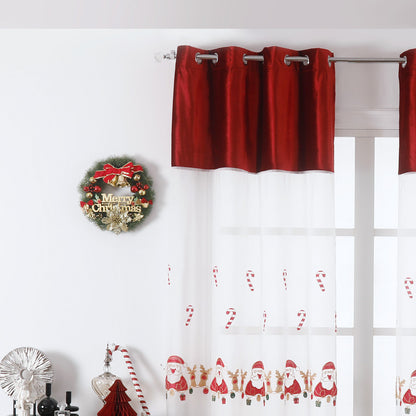 Cortina de Natal com estampa do Pai Natal Vermelho 140*260CM-Individual- BOD HOME