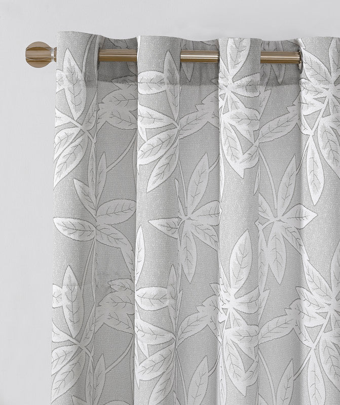 Cortina Jacquard com Estampa de Folhas Outono Silva 140*260CM-Individual- BOD HOME