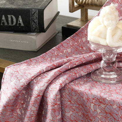 Cortina Jacquard com Estampa de Flores Rosa 140*260CM-Individual- BOD HOME