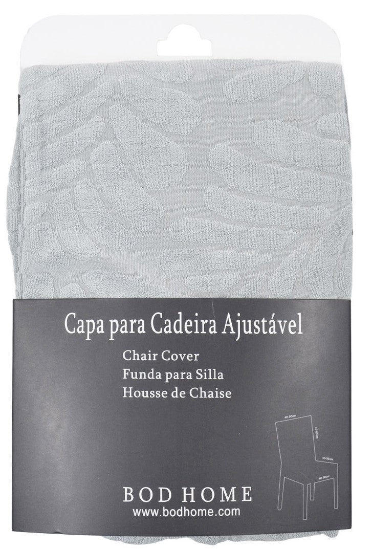 Capa Para Cadeira Universal Branco cinzo