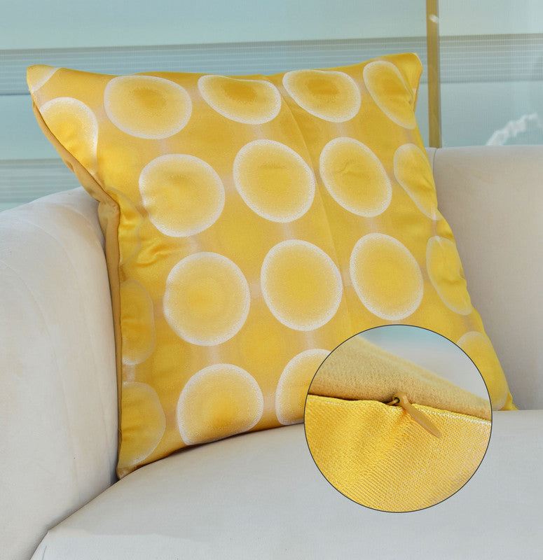 Capa de almofada em tecido jacquard de circos amarelo 45x45cm - BOD HOME