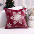 Capa de Almofada Natal com Flocos de Neve Vermelho 45x45cm - BOD HOME