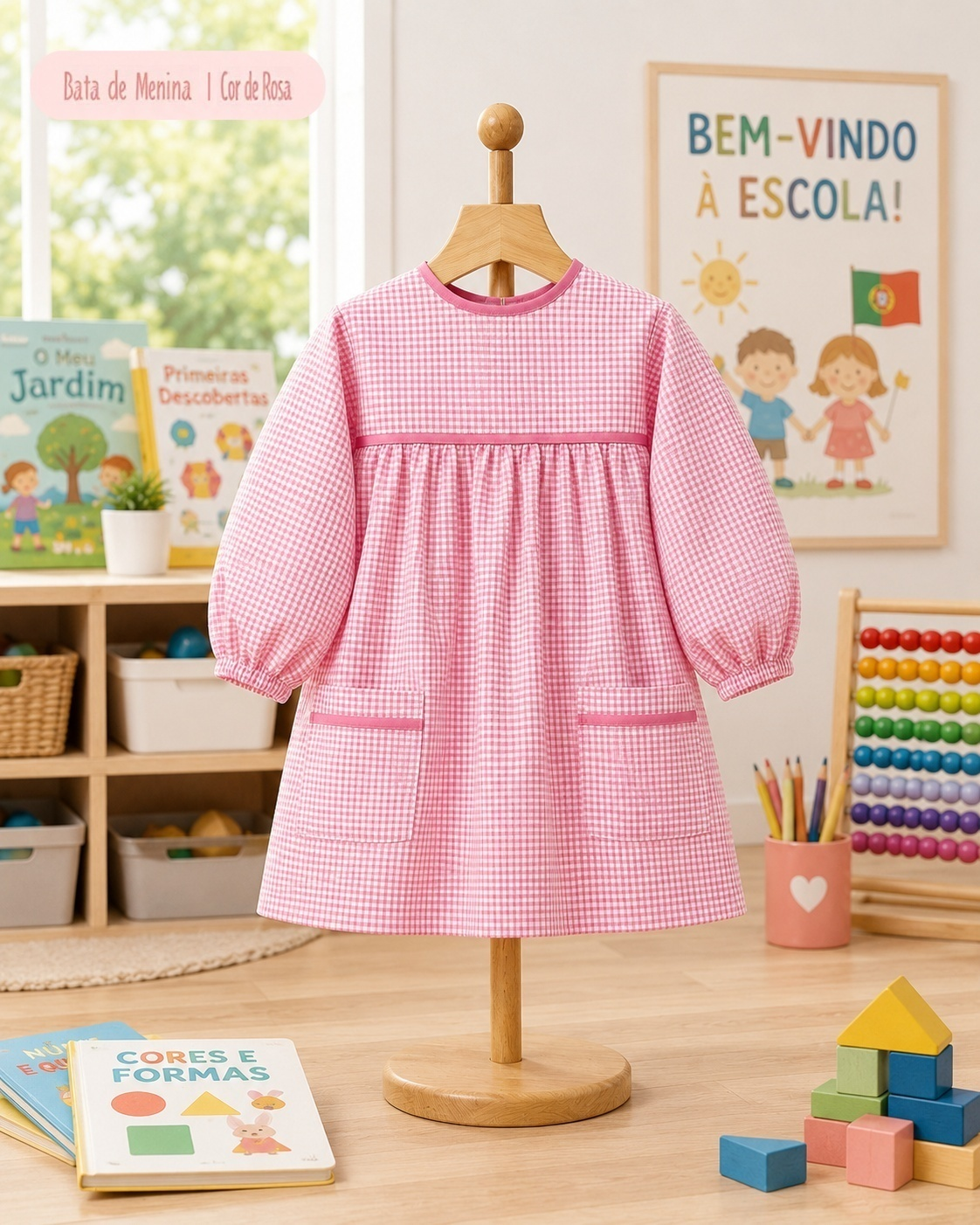 Uniforme de niña de jardín de infantes rosa