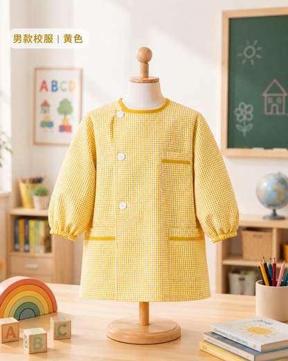 Uniforme de niño de jardín de infantes amarillo