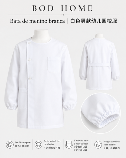 Uniforme de niño de jardín de infantes blanco