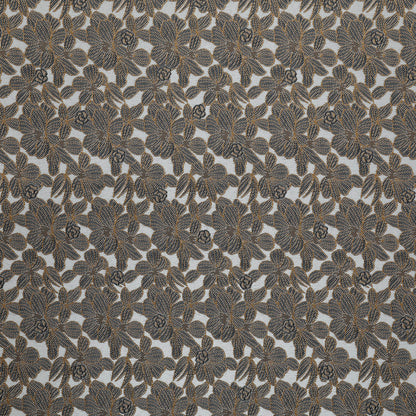 Cortina Jacquard com Estampa de Flores Castanha Escura 140*260CM-Individual- BOD HOME