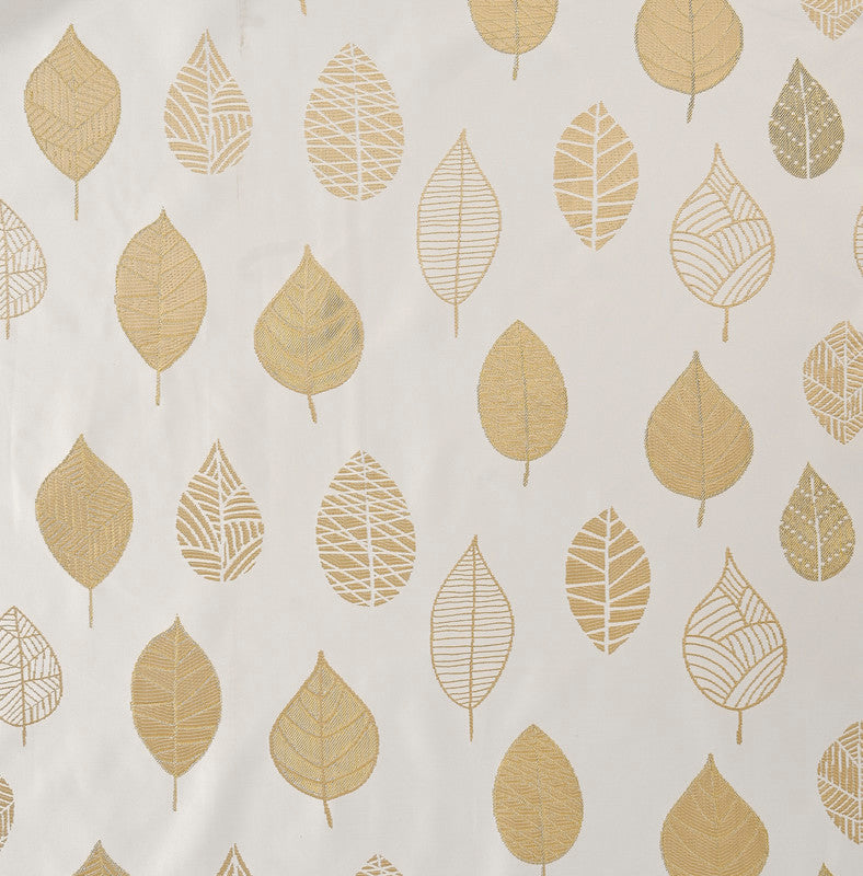 Cortina Jacquard com Estampa de Folhas Primavera Dourado 140*260CM-Individual- BOD HOME