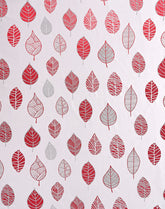 Cortina Jacquard com Estampa de Folhas Primavera Vermelho 140*260CM-Individual- BOD HOME