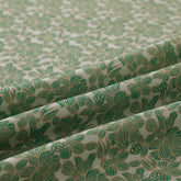 Cortina Jacquard com Estampa de Flores Verde 140*260CM-Individual- BOD HOME