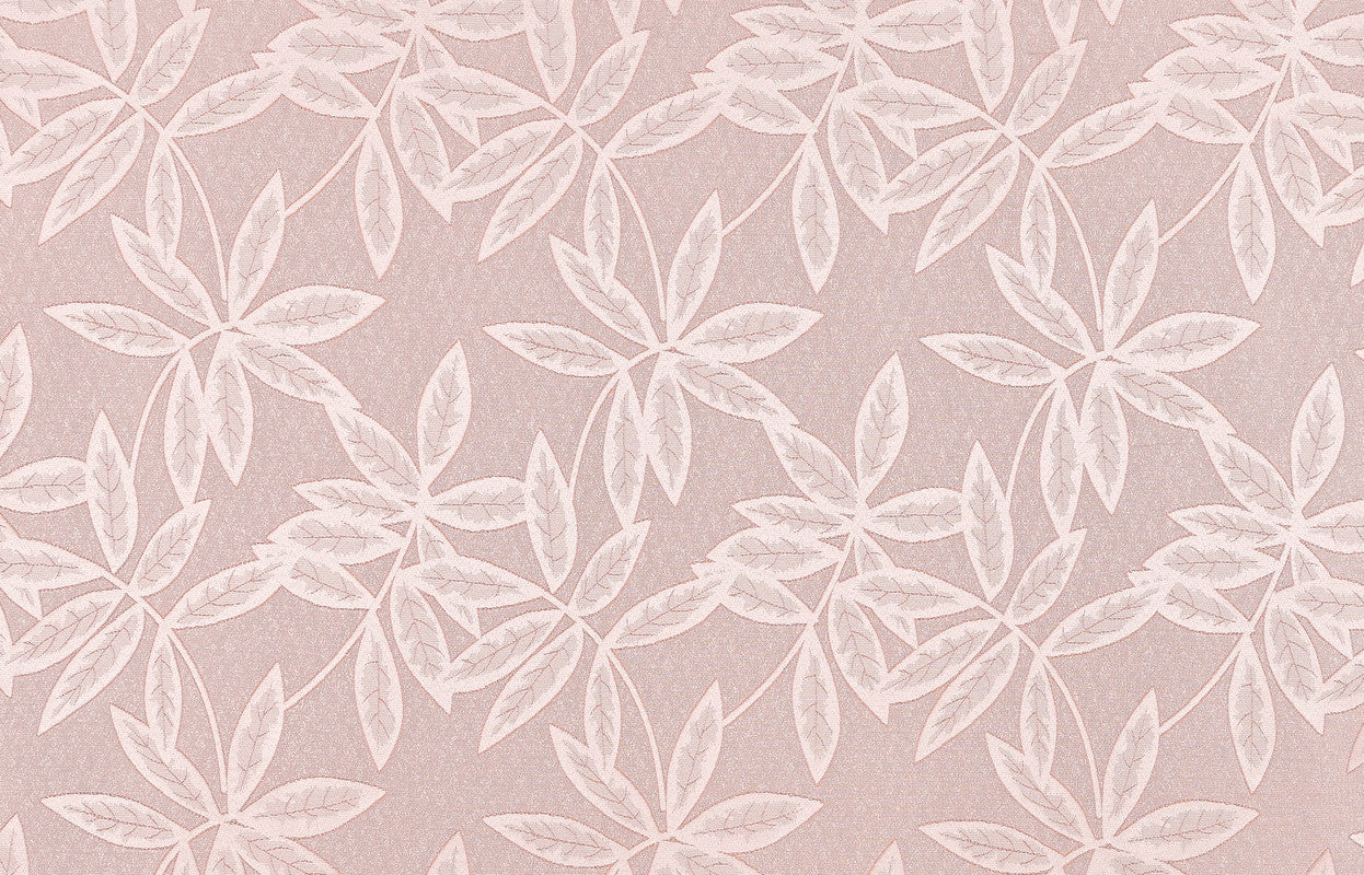 Cortina Jacquard com Estampa de Folhas Outono Rosa Clara 140*260CM-Individual- BOD HOME