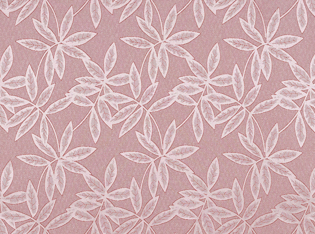 Cortina Jacquard com Estampa de Folhas Outono Rosa Escura 140*260CM-Individual- BOD HOME