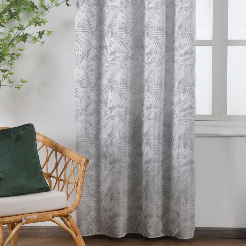 Cortina Translucido Estampada de Folhas Delicadas Silva- BOD HOME