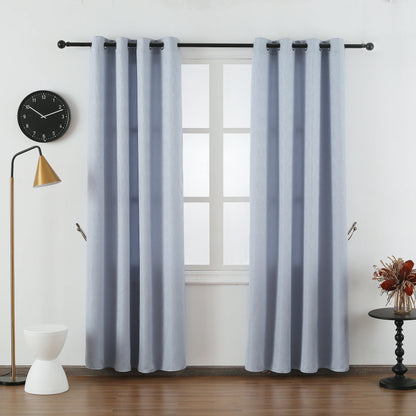Cortina Tecido Delicado com Padrão de Ondas Branco Cinza 140*260cm-Individual