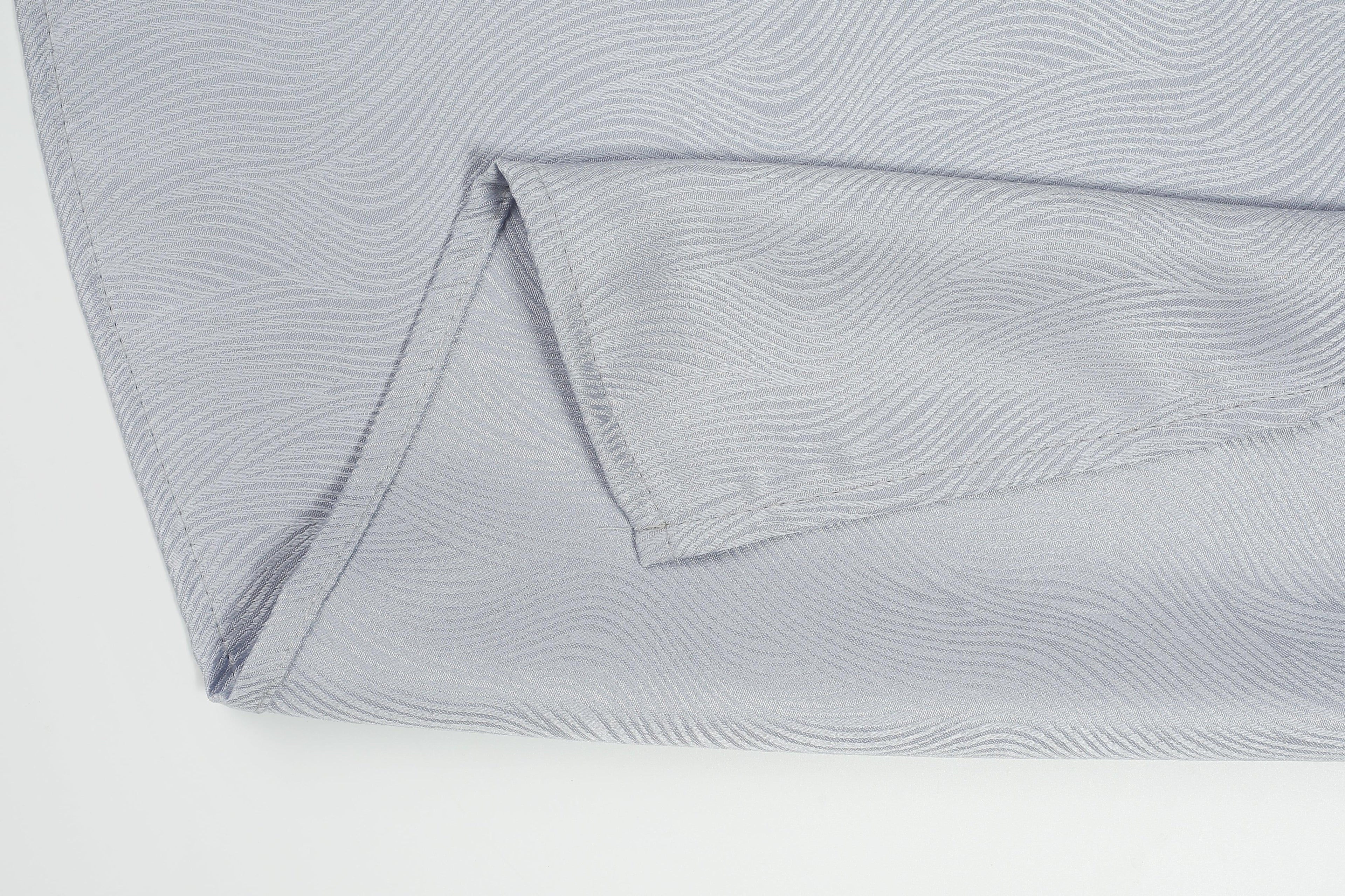 Cortina Tecido Delicado com Padrão de Ondas Branco Cinza 140*260cm-Individual