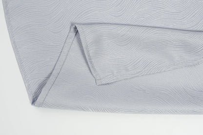 Cortina Tecido Delicado com Padrão de Ondas Branco Cinza 140*260cm-Individual