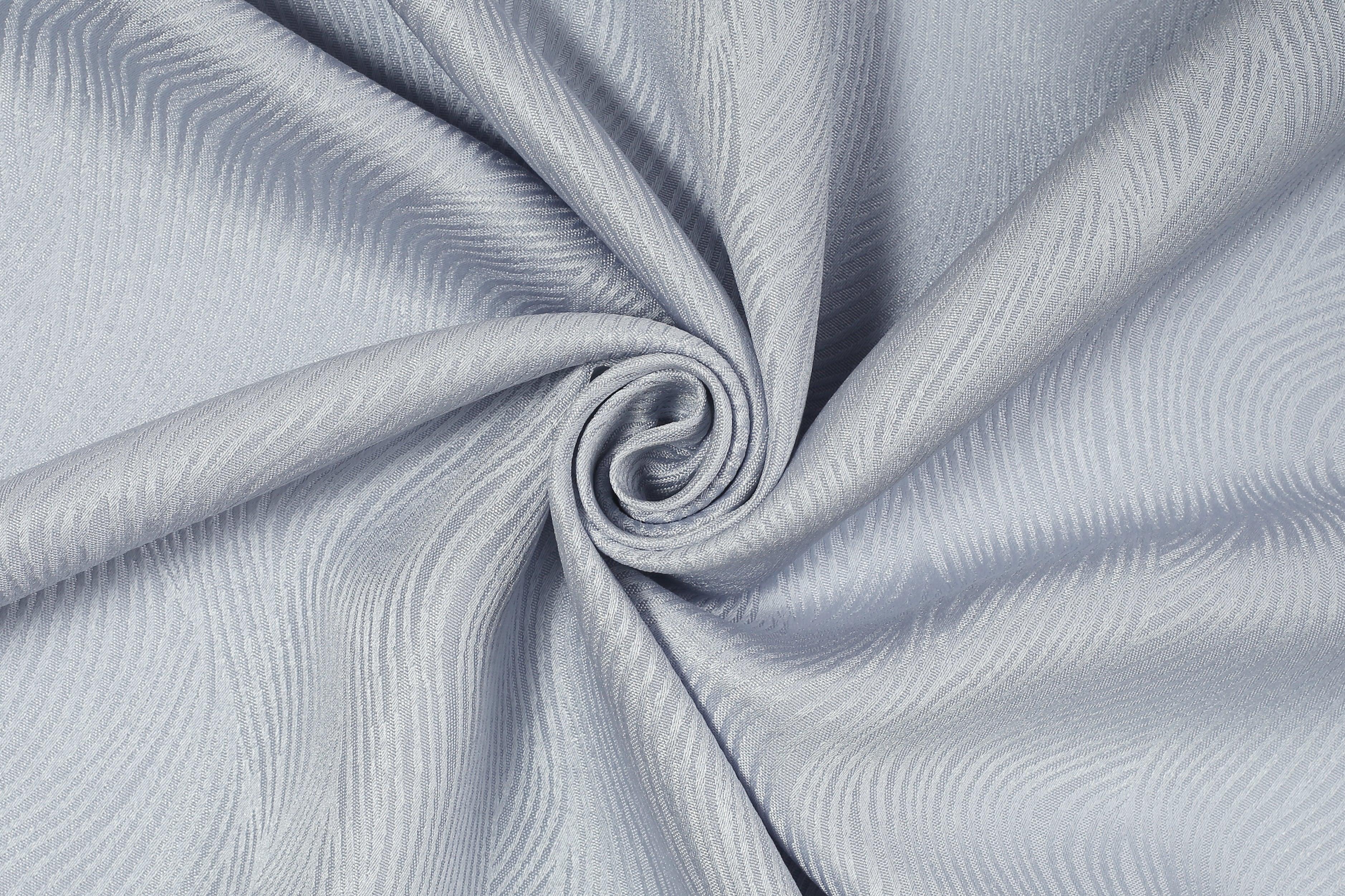 Cortina Tecido Delicado com Padrão de Ondas Branco Cinza 140*260cm-Individual