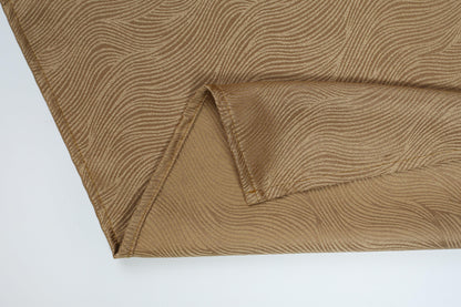 Cortina Tecido Delicado com Padrão de Ondas Castanho 140*260cm-Individual