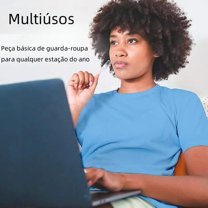 camiseta mujer azul