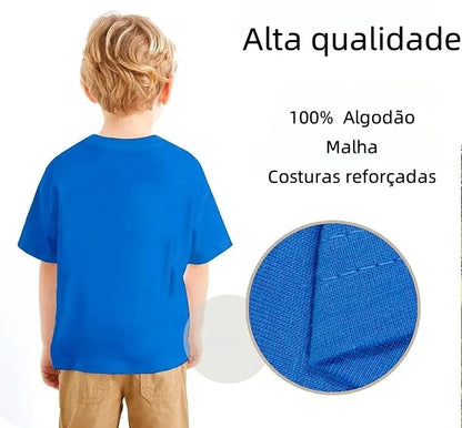 Camiseta infantil azul royal