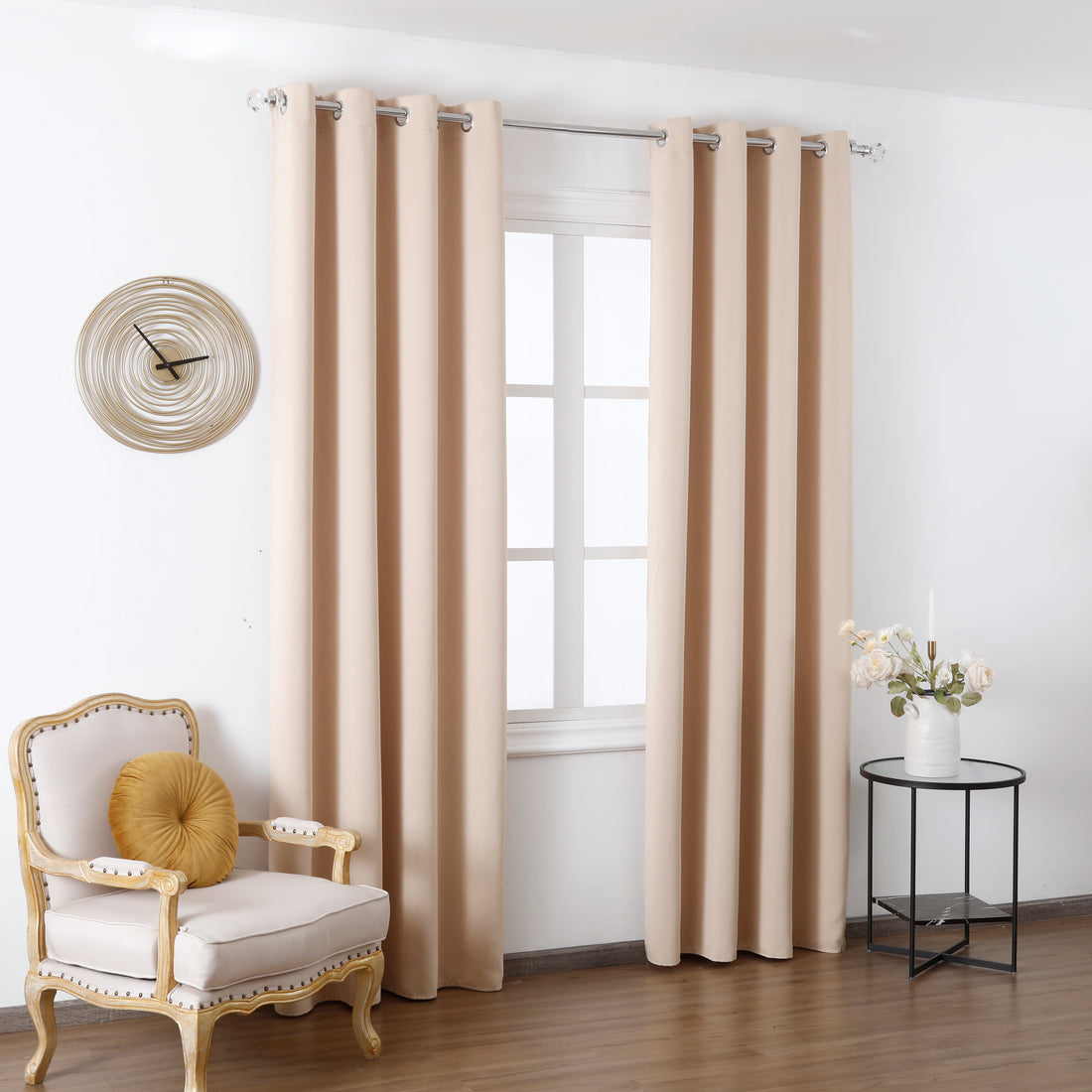 Cortina Opaca Efecto Térmico Beige 140*260cm-Individual