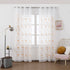 Cortina Transparente Bordada Com Folhas Laranjas - Individual- BOD HOME