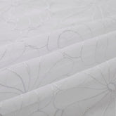 Cortina Transparente Bordada Com Flores Brancas - Individual- BOD HOME