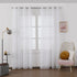 Cortina Transparente Bordada Com Flores Brancas - Individual- BOD HOME