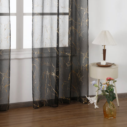 Cortina estampada con mármol dorado 140*260cm-Individual