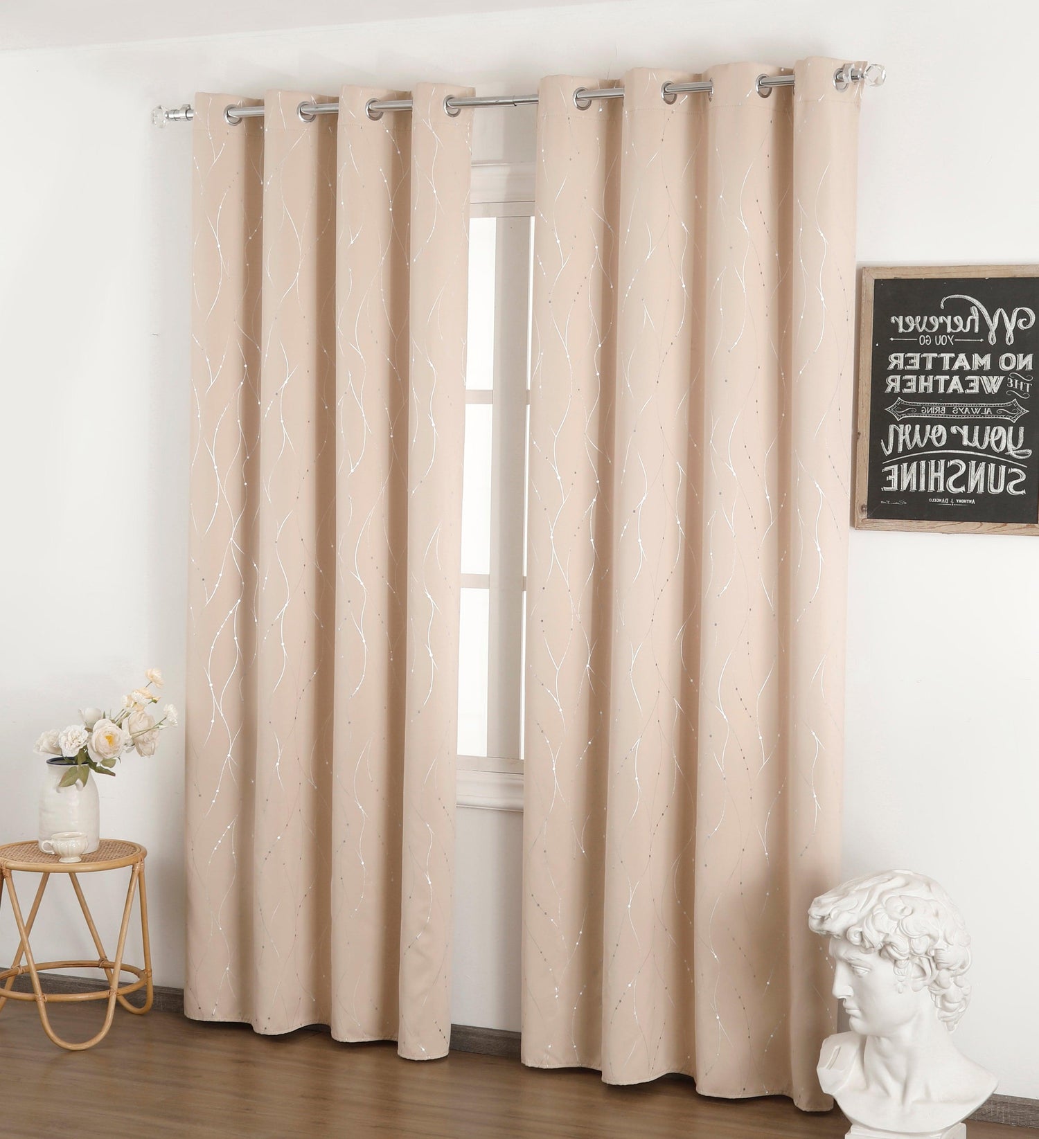 CORTINA ESTAMPADO DOURADO 140*260 - BOD HOME