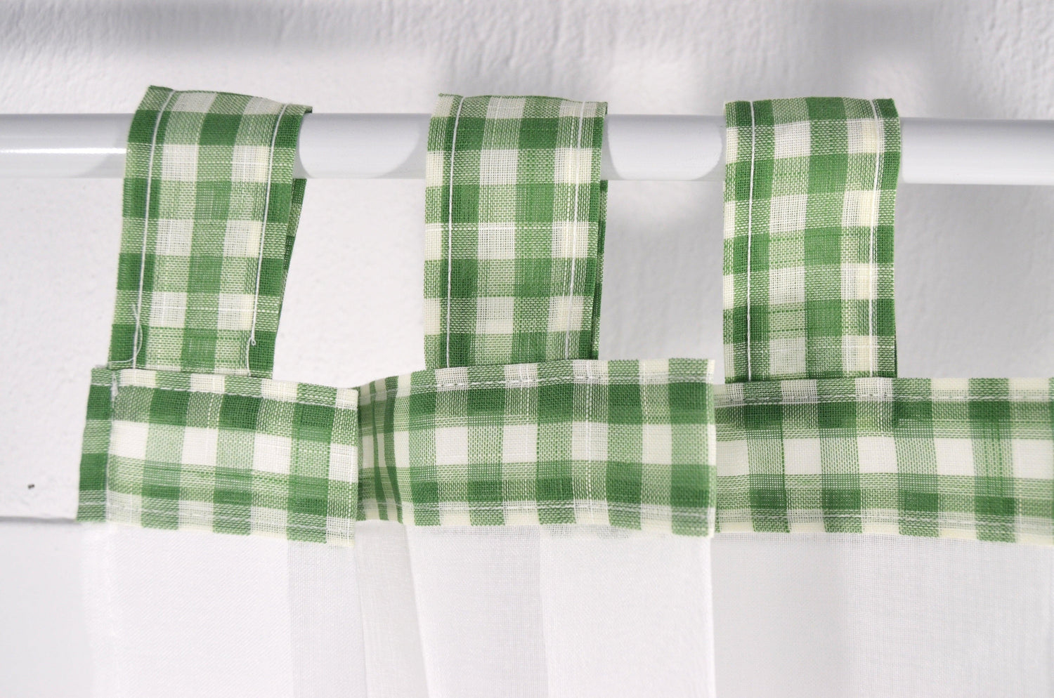 Cortinas De Cozinha Com Estampa Bordada Verde - BOD HOME