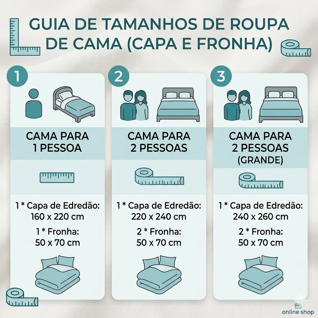 Capa de Edredão Estampada com Fronha-Flores Elegantes