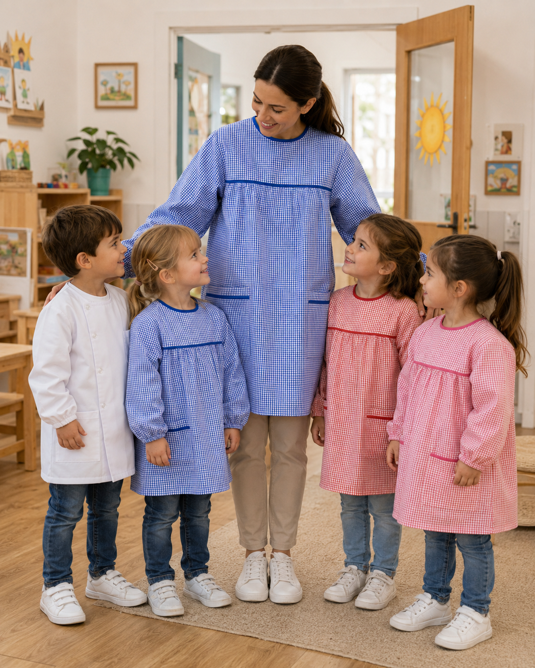 Uniforme de niña de jardín de infantes azul