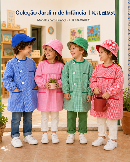 Uniforme rojo de niña de jardín de infantes