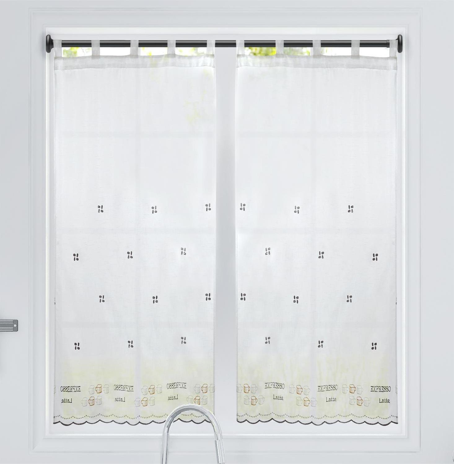 Par de Cortinas de Cozinha Bordadas Vinhedo - BOD HOME