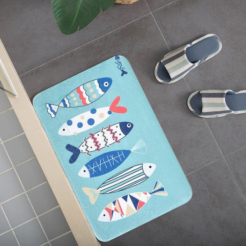 Tapete de casa de banho com Estampa de Tema de Peixe - BOD HOME