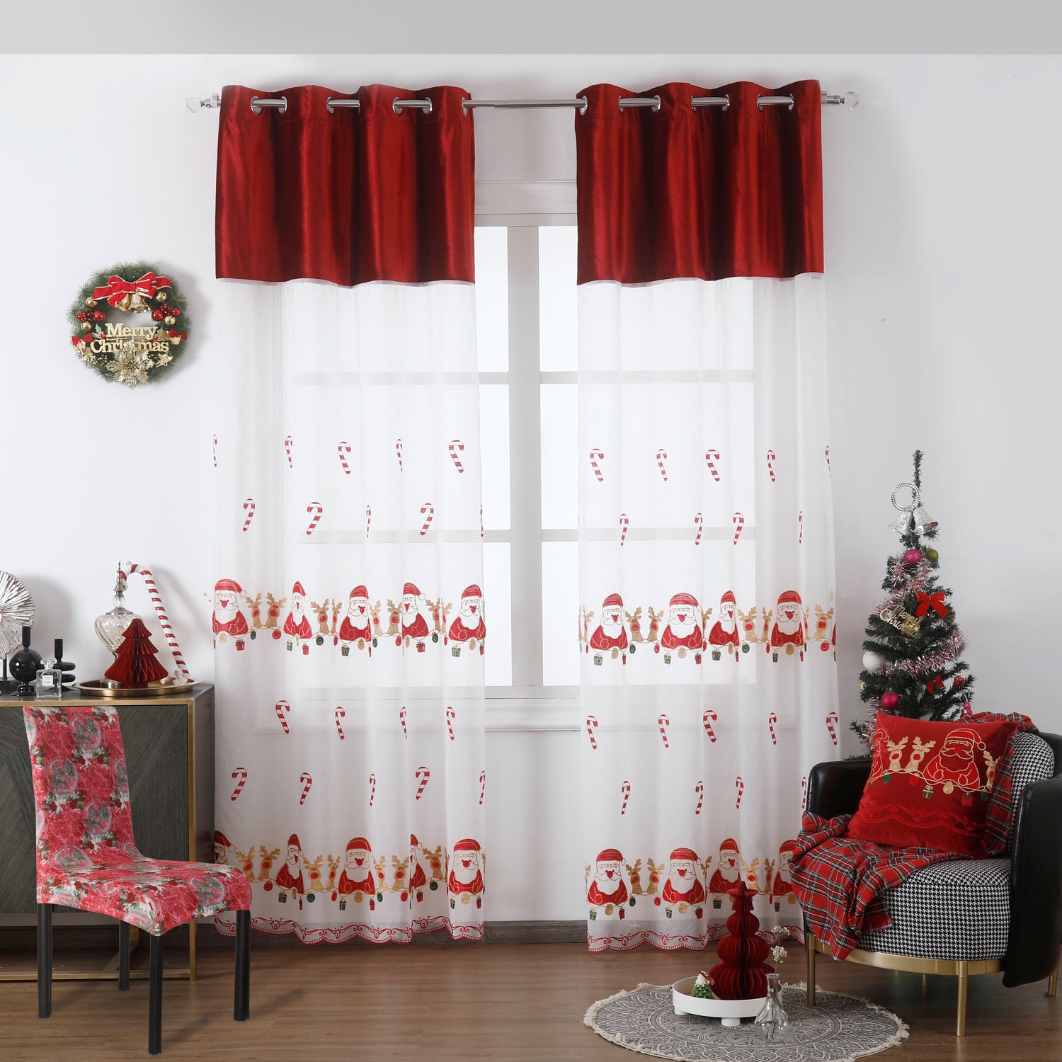 DECORACIÓN NAVIDEÑA | FUNDA PARA SILLA TEMÁTICA NAVIDAD ROJA