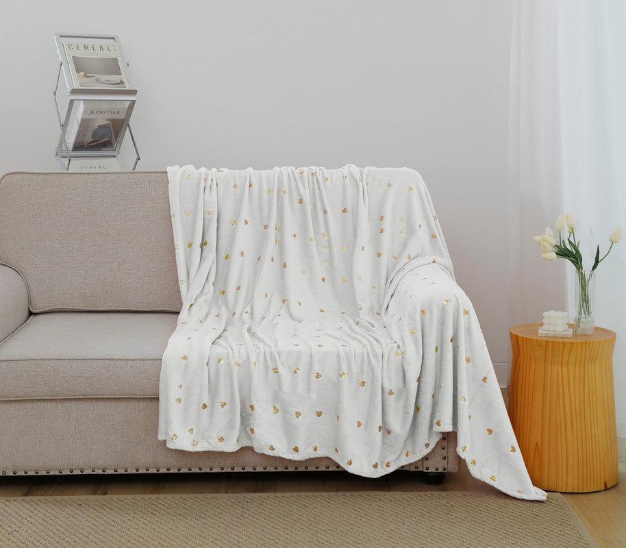 Cobertor com Amor Estampado Branco - BOD HOME