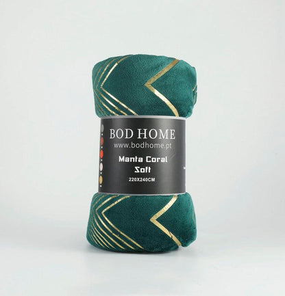 Cobertor com Geométrico Estampado Forest Green - BOD HOME