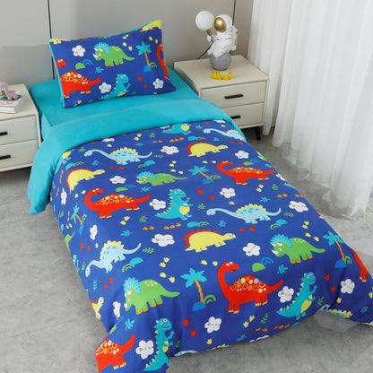 CONJUNTO DE LENÇÓIS ESTAMPADOS PARA CRIANÇA FLAMINGOS EM BRANCO (CAMA 90/100) - BOD HOME