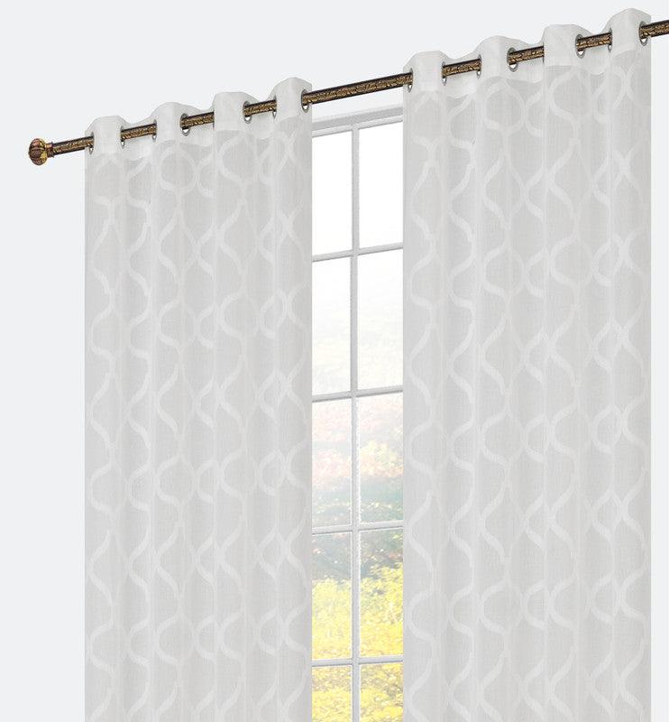 Cortina bordada com linhas cruzadas 140*260cm - BOD HOME
