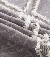 Cortina com Padrão de Losango Cinzo Escuro 140*260cm - BOD HOME