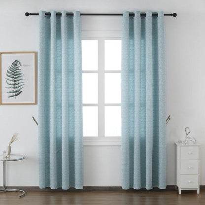 Cortina Confecionada com Padrão de Listras Rotativas Azul Turquesa 140*260cm - BOD HOME