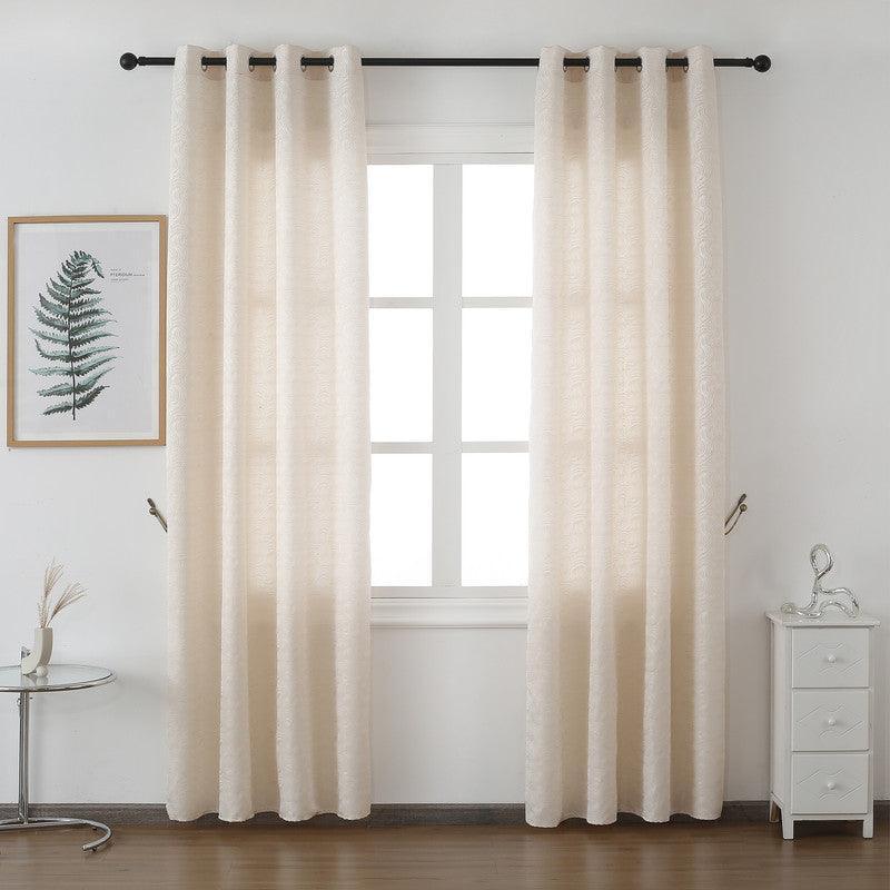 Cortina Confecionada com Padrão de Listras Rotativas Bege 140*260cm - BOD HOME